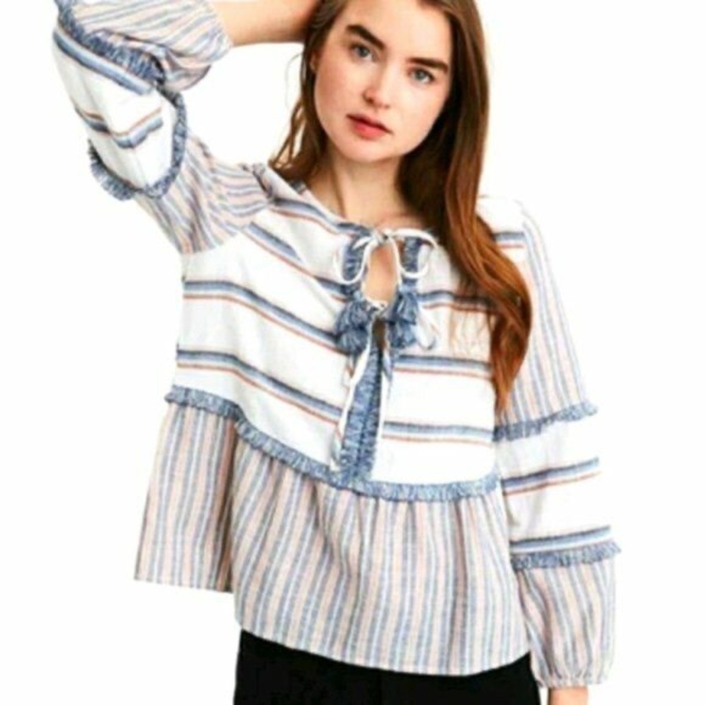 American Eagle Boho Tassel Blouse